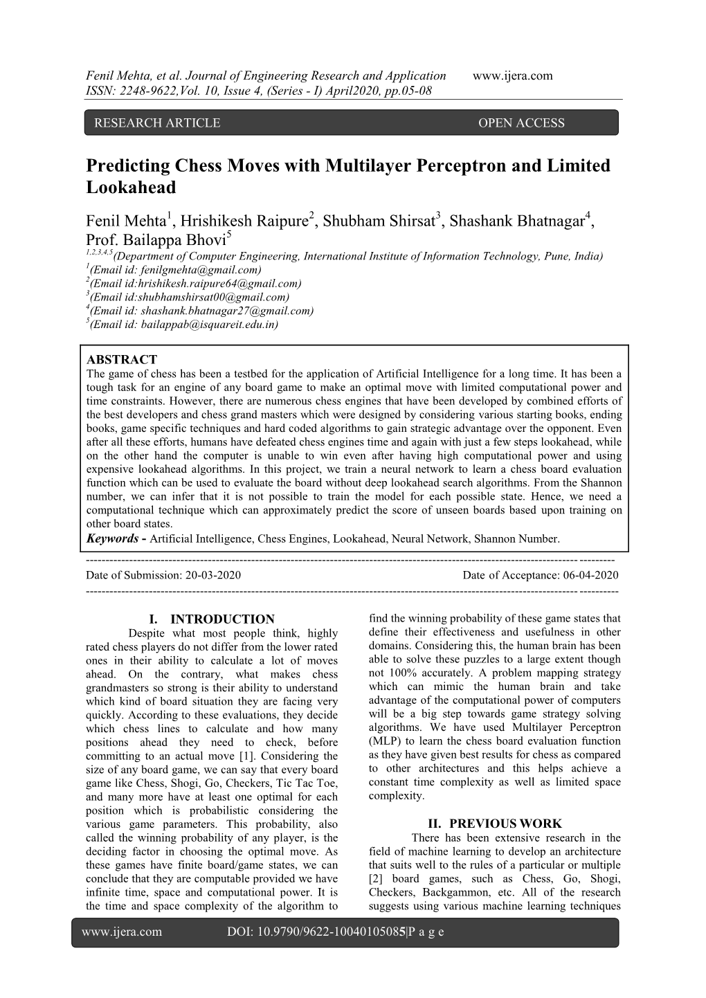 Predicting Chess Moves with Multilayer Perceptron and Limited Lookahead