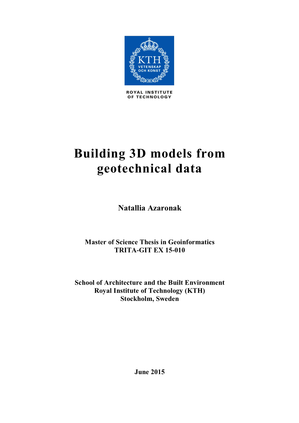 Building 3D Models from Geotechnical Data