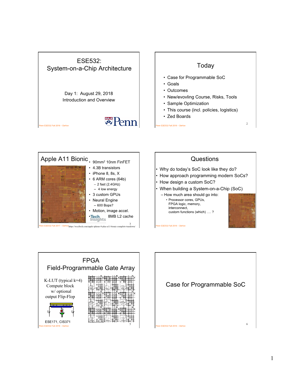 ESE532: System-On-A-Chip Architecture Today Apple A11