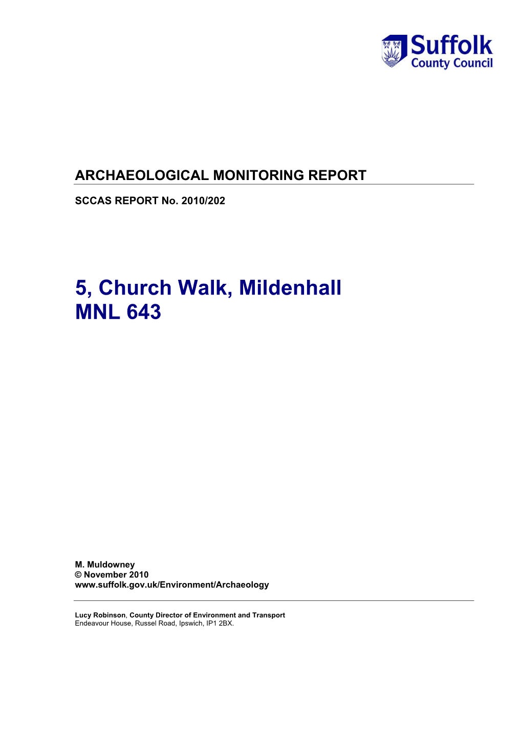 5, Church Walk, Mildenhall MNL 643