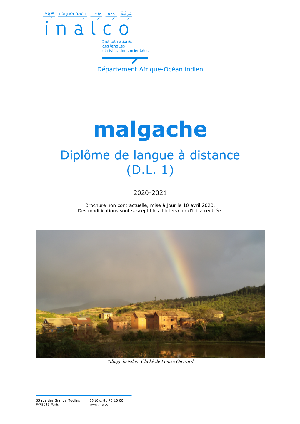 Malgache Diplôme De Langue À Distance (D.L