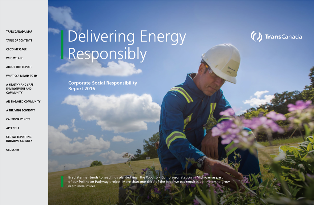 Transcanada 2016 Corporate Social Responsibility Report