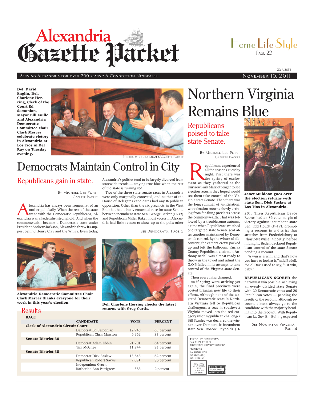 Alexandria Home Life Style Gazette Packet Page 22 25 Cents Serving Alexandria for Over 200 Years • a Connection Newspaper November 10, 2011