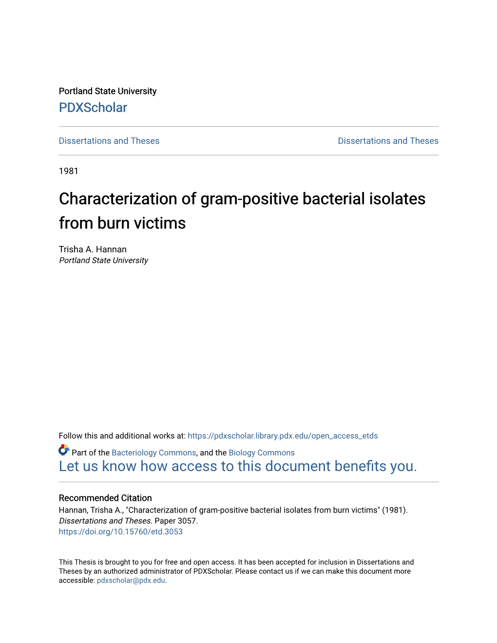 Characterization of Gram-Positive Bacterial Isolates from Burn Victims