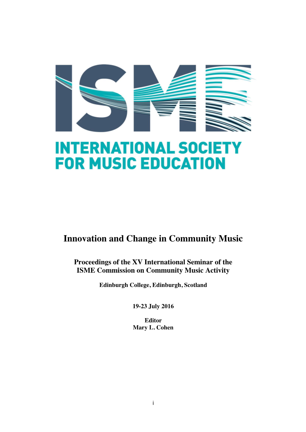 Innovation and Change in Community Music