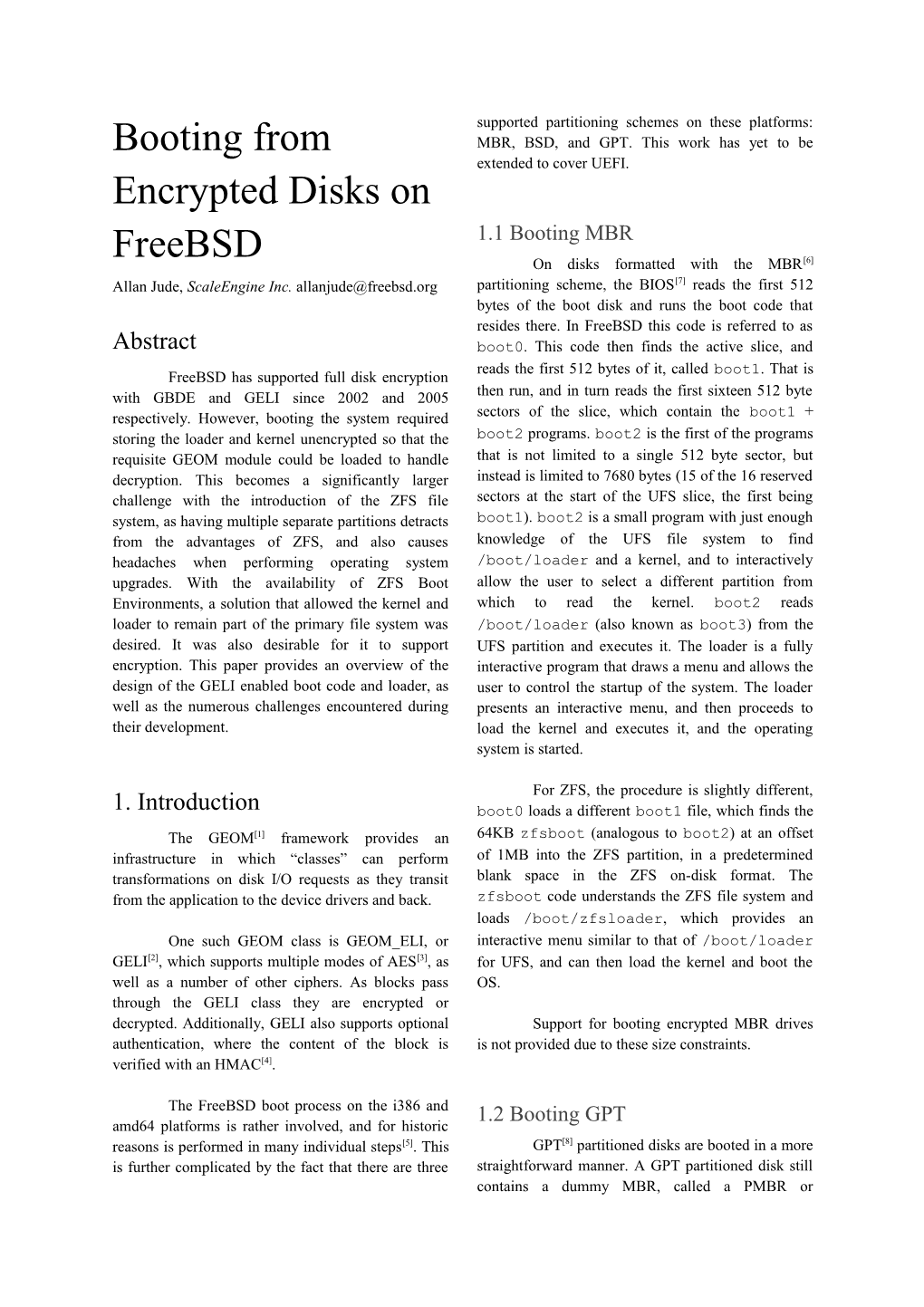 Booting from Encrypted Disk on Freebsd