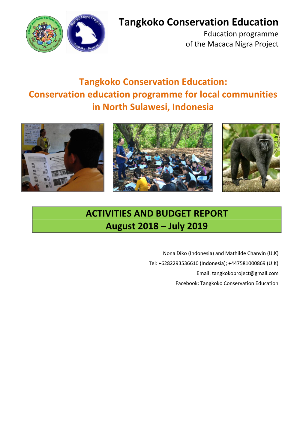 T Tangkoko Conservation Education Education Programme of the Macaca Nigra Project