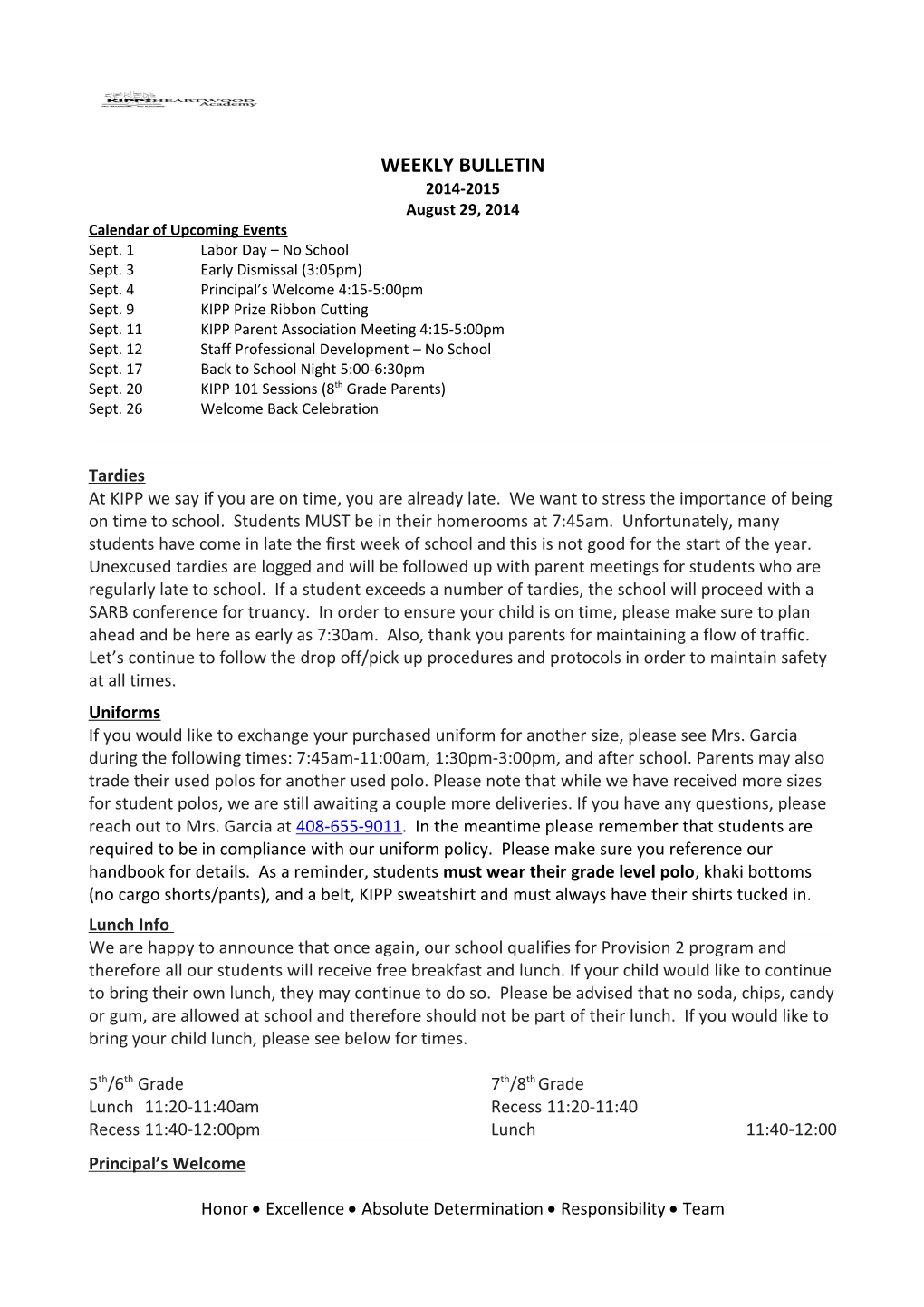 Field Lesson Permission Slip