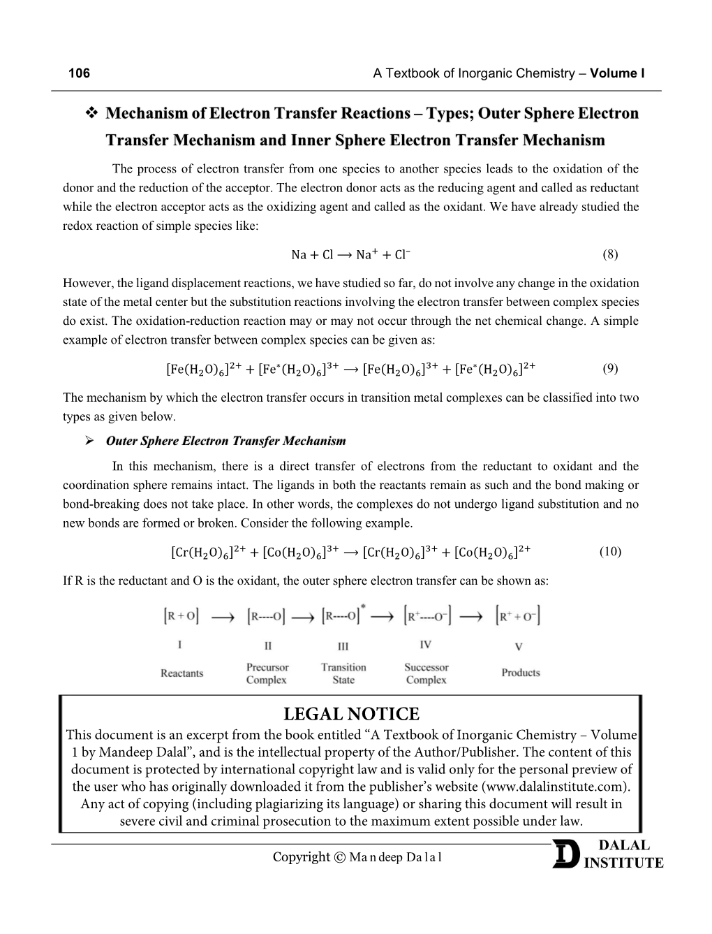 Mechanism of Electron Transfer Reactions