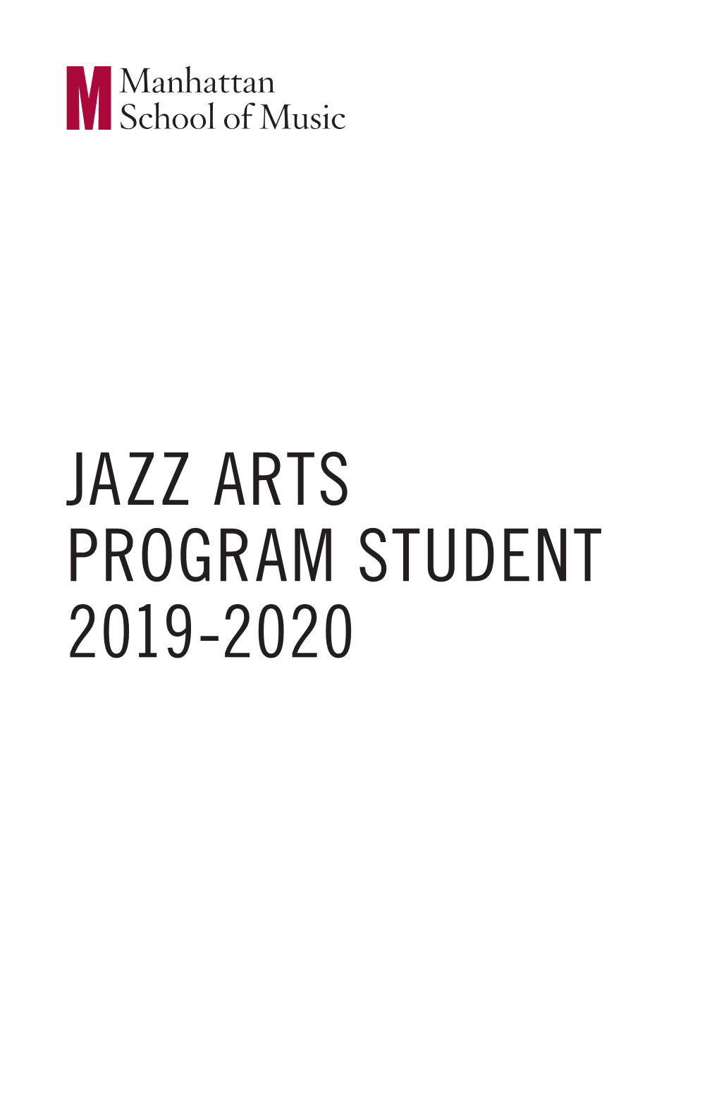 Jazz Arts Department Handbook