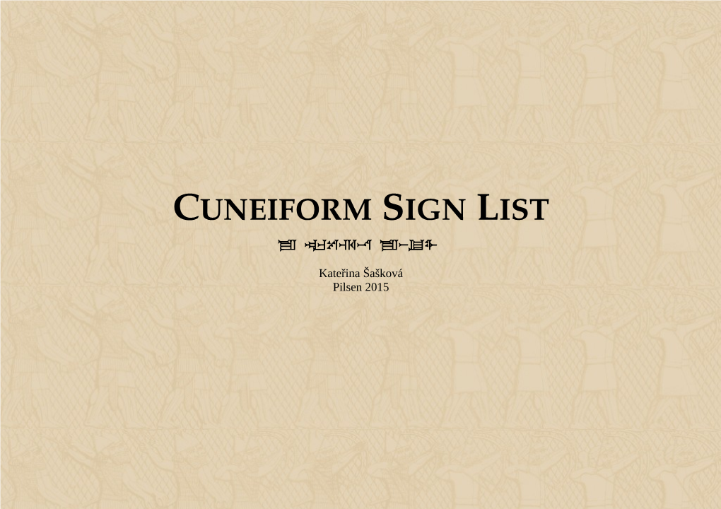 Cuneiform Sign List