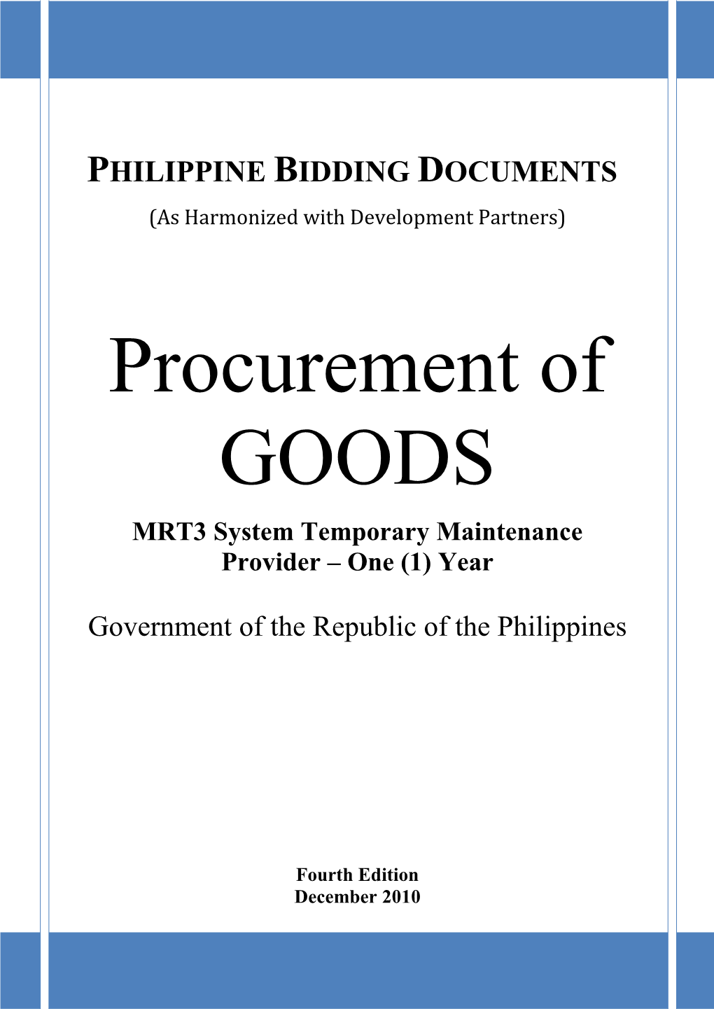 Procurement of GOODS