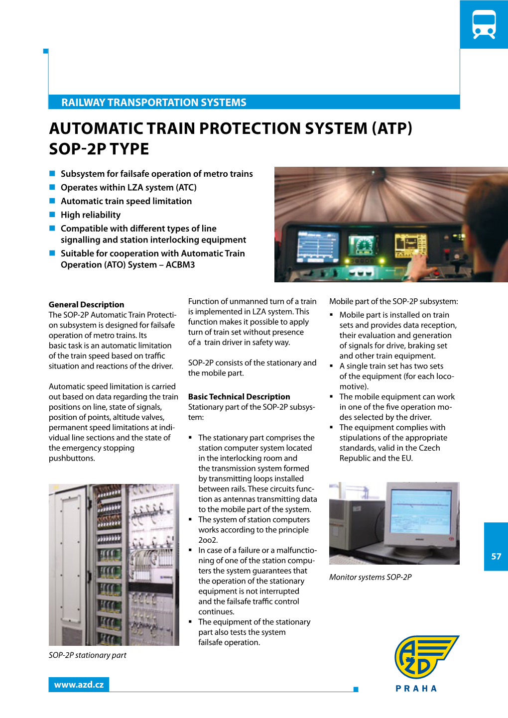 Automatic TRAIN PROTECTION SYSTEM (ATP) SOP-2P TYPE