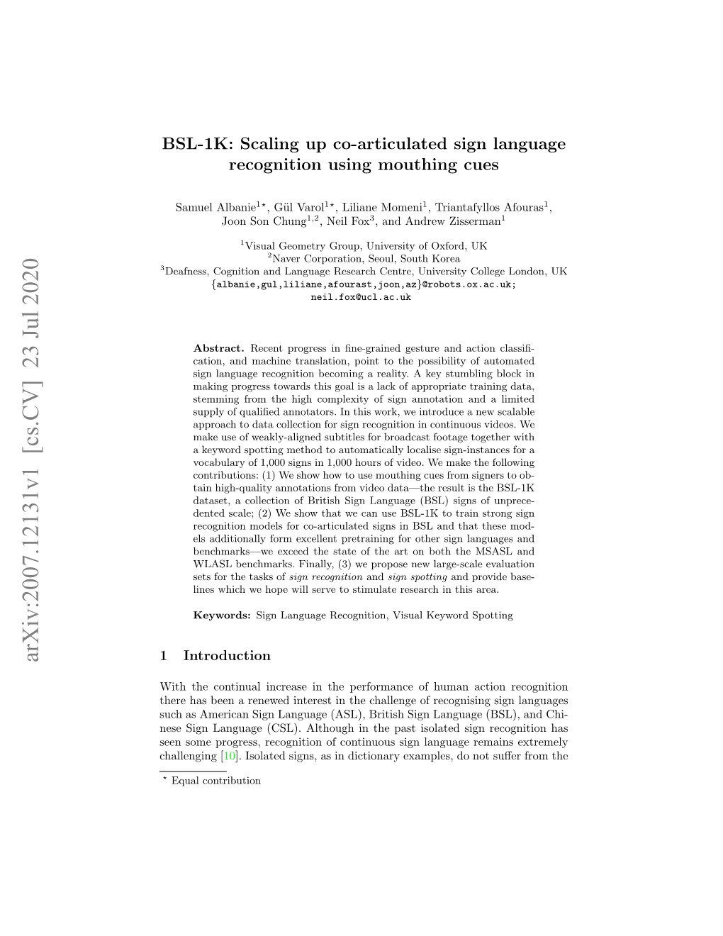 Arxiv:2007.12131V1 [Cs.CV] 23 Jul 2020 1 Introduction