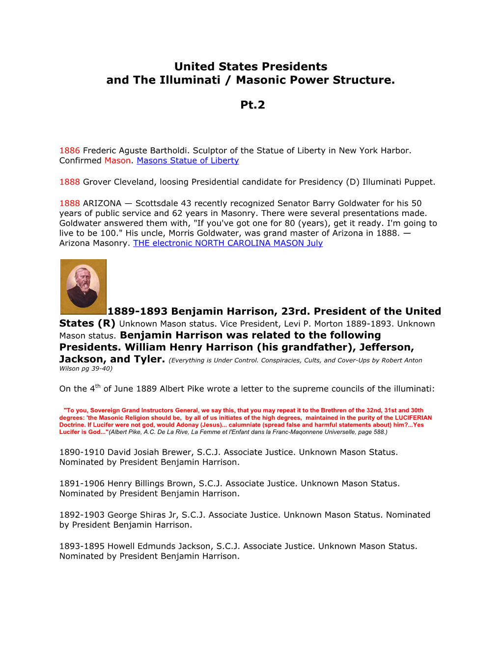 United States Presidents and the Illuminati / Masonic Power Structure