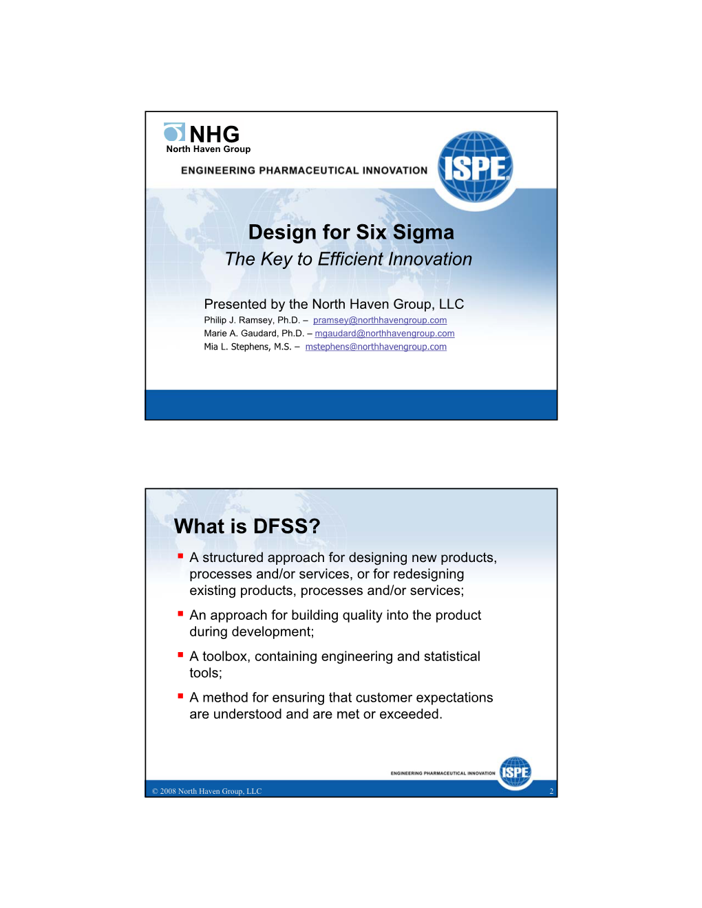 Design for Six Sigma What Is DFSS?