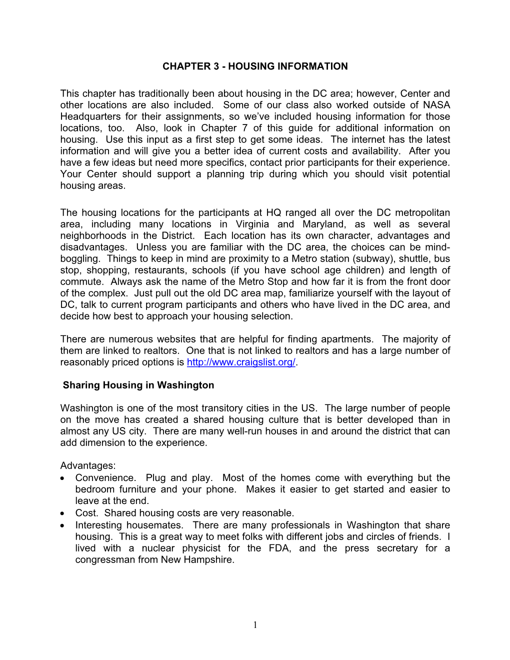 Chapter 3 - Housing Information