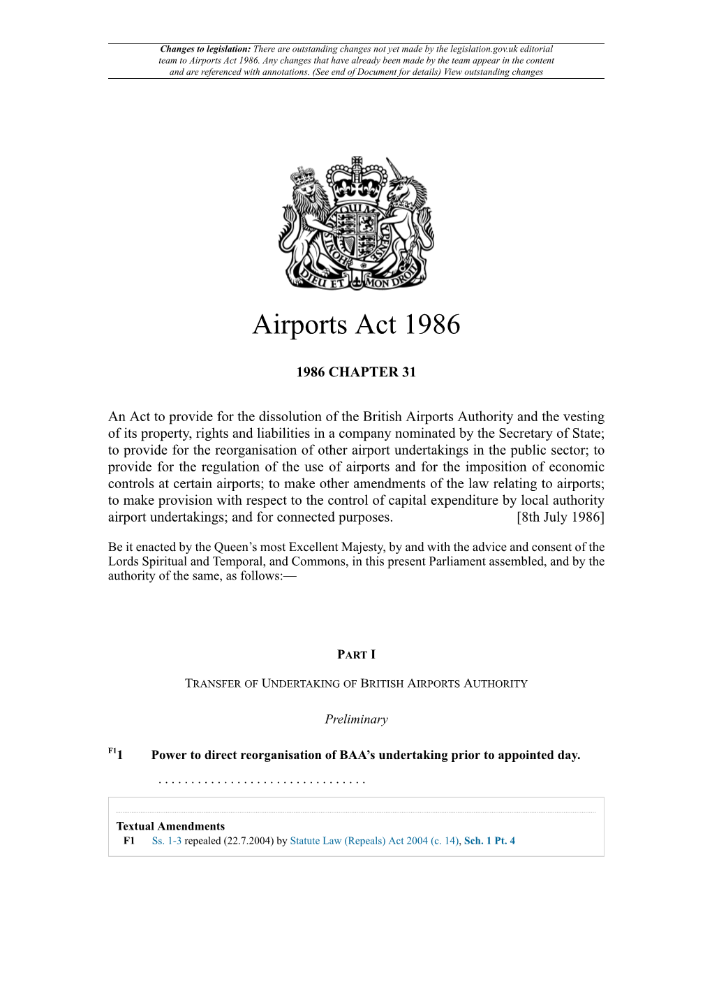 Airports Act 1986