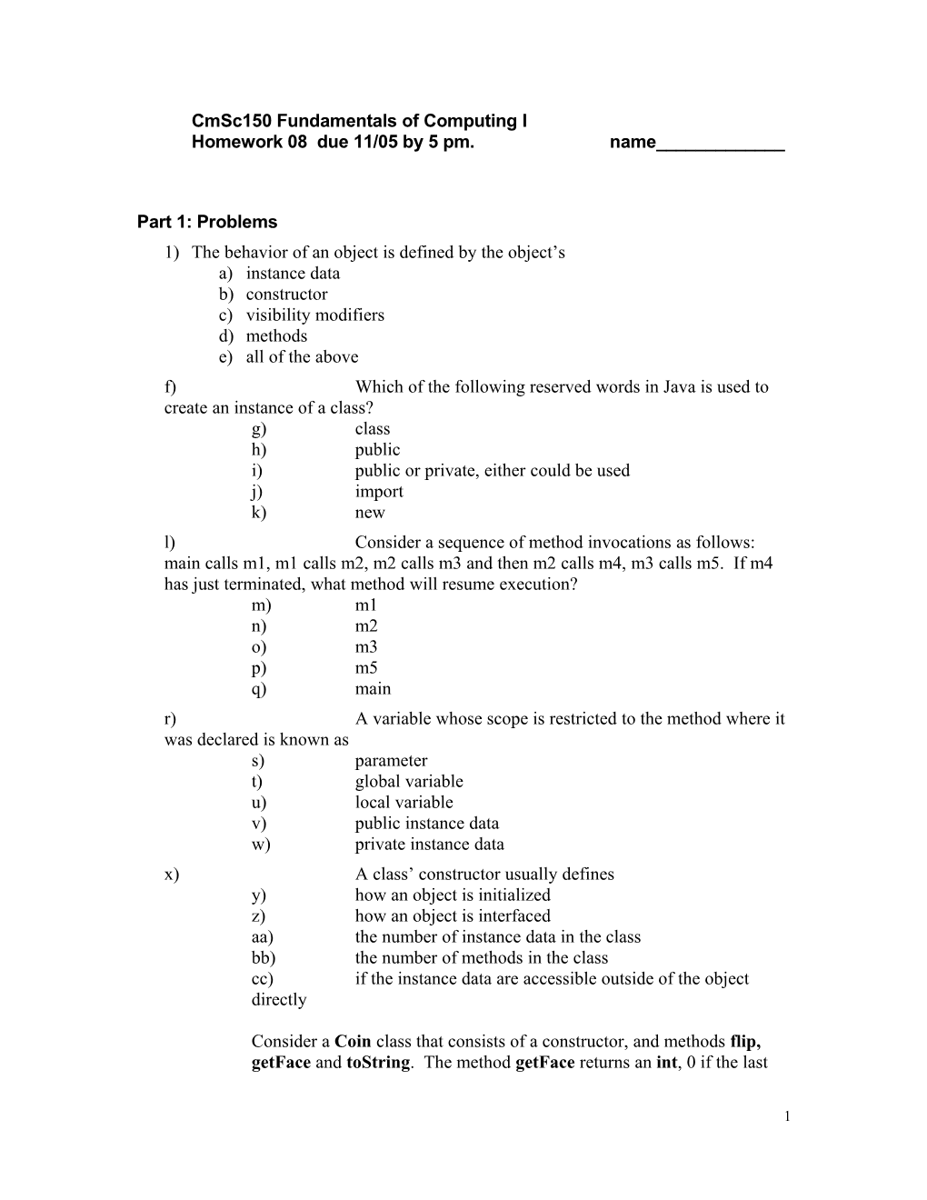 Cmsc150 Fundamentals of Computing I