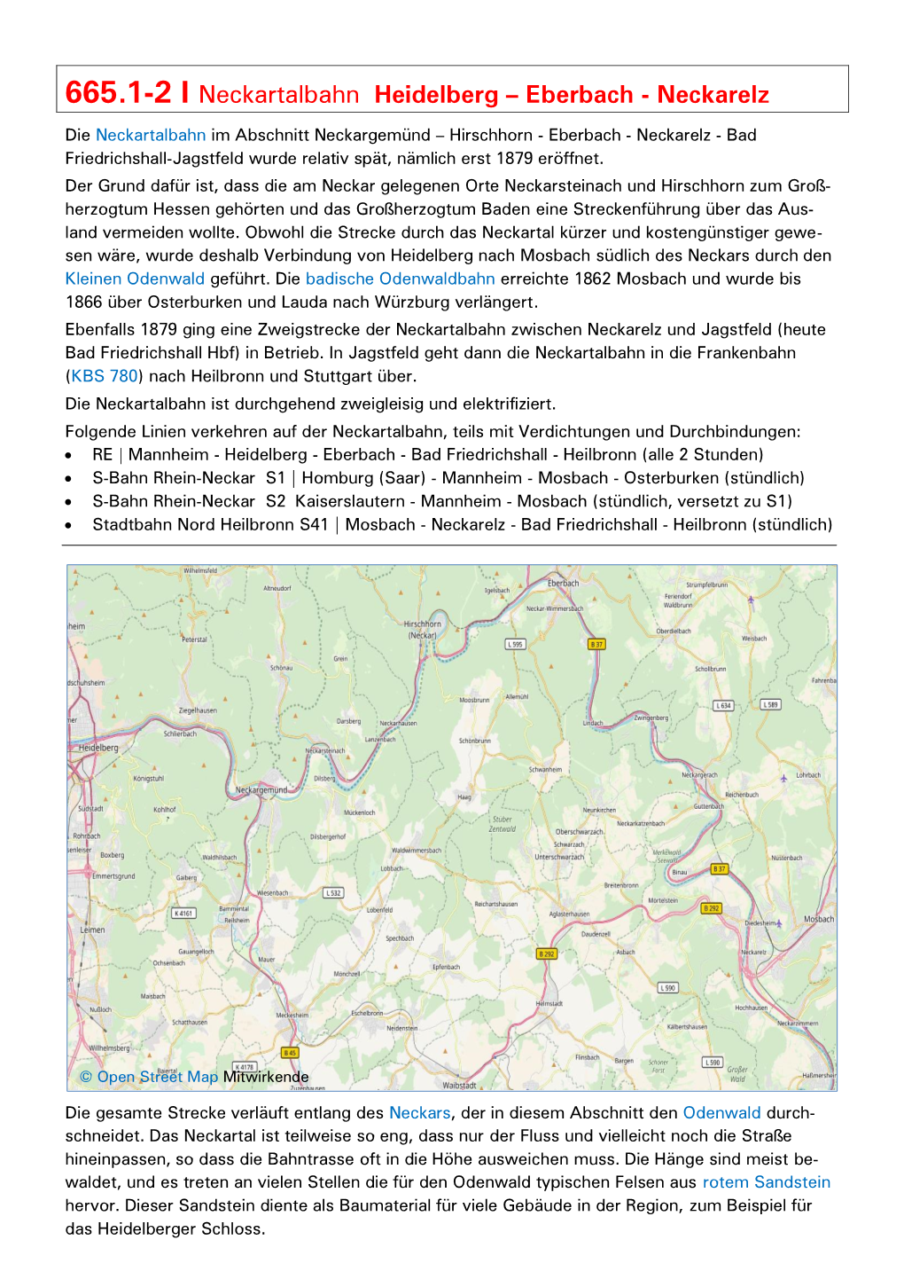 665.1-2 I Neckartalbahn Heidelberg – Eberbach - Neckarelz