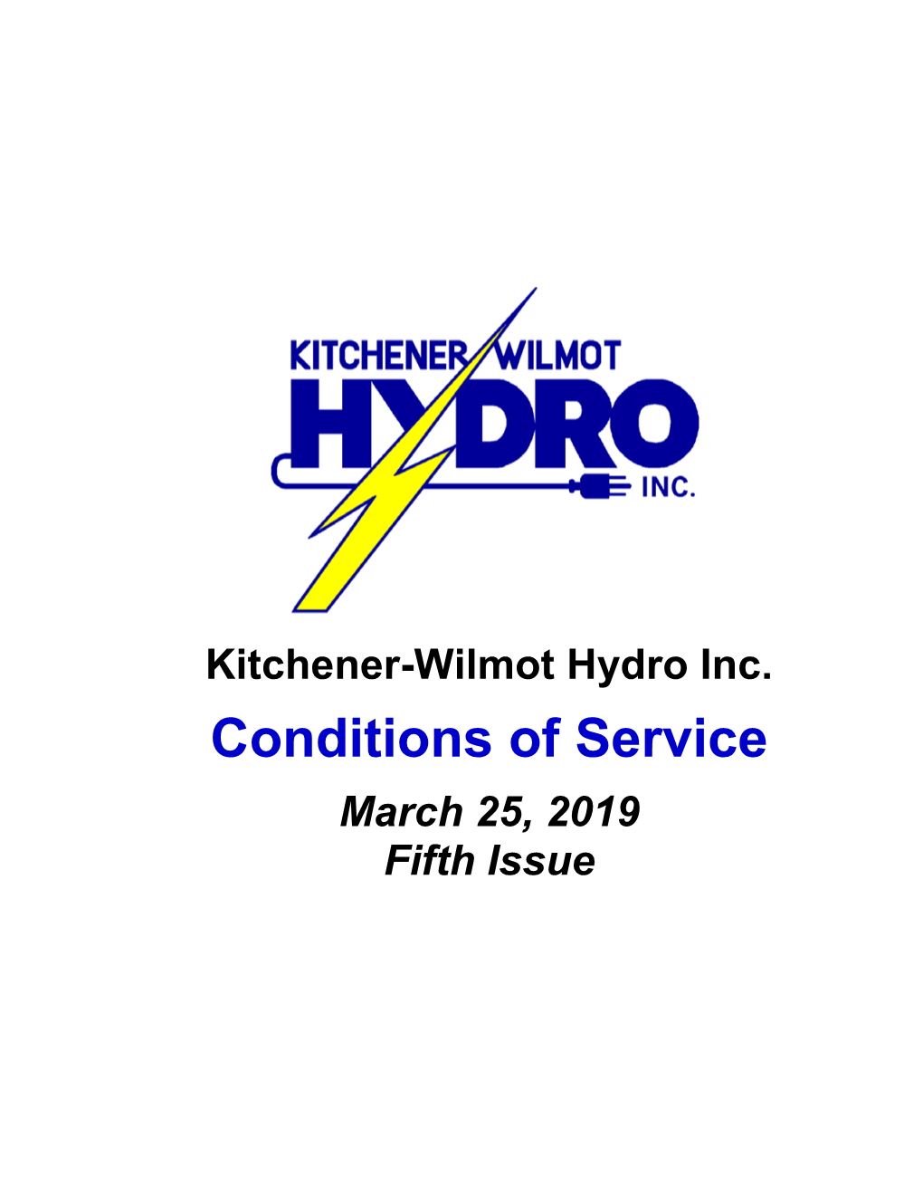 Kitchener-Wilmot Hydro Conditions of Service