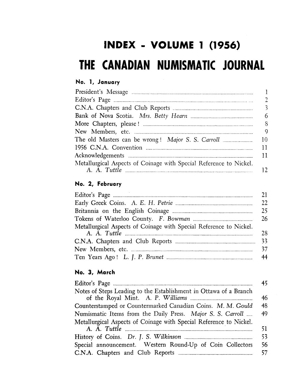 The Canadian Numismatic Journal