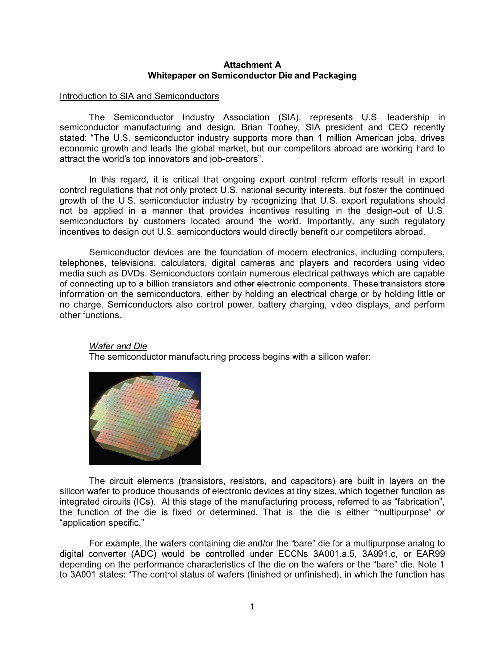 1 Attachment a Whitepaper on Semiconductor Die and Packaging