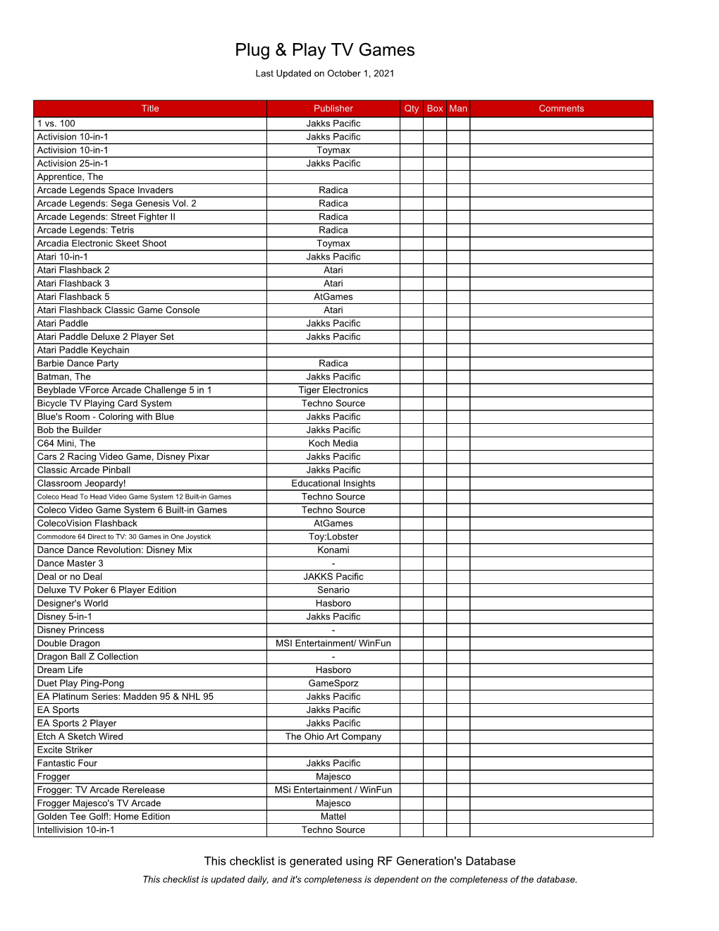 Plug & Play TV Games