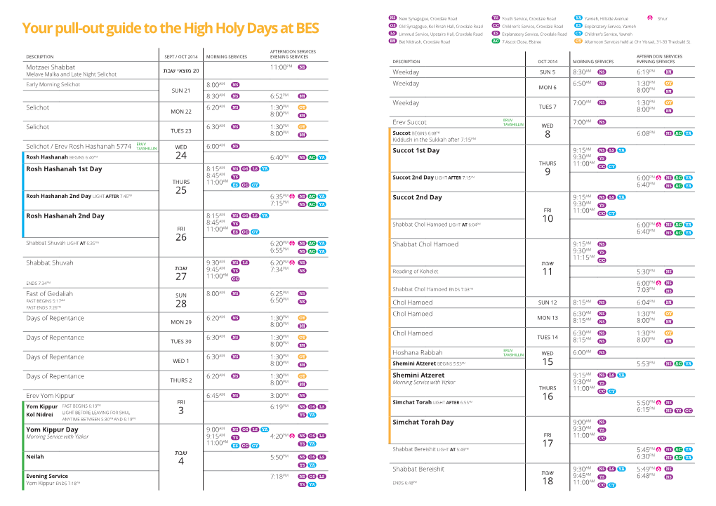 Your Pull-Out Guide to the High Holy Days At