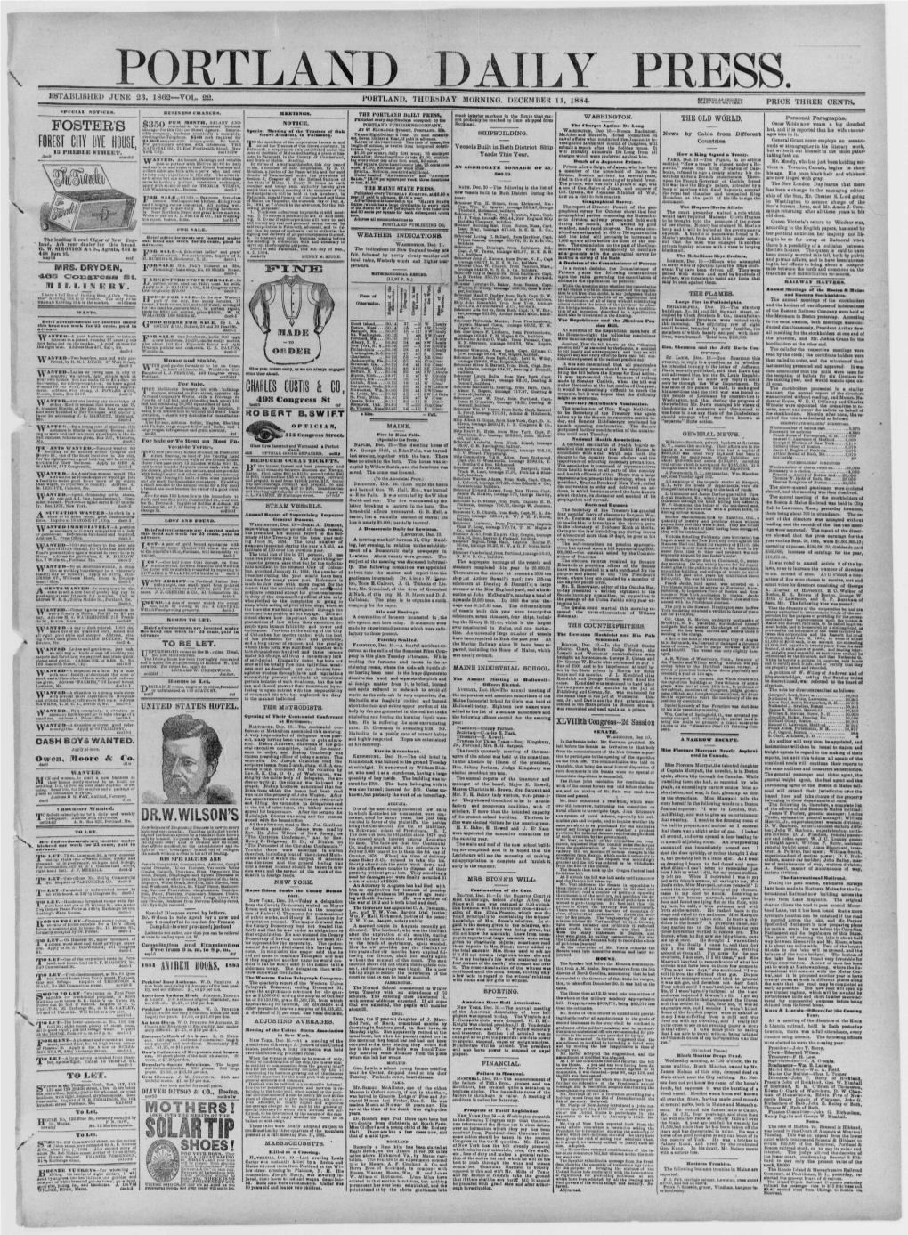 Portland Daily Press: January 15,1885