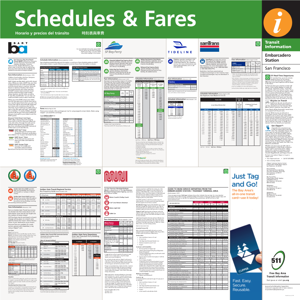 Transit Information Embarcadero Station San Francisco