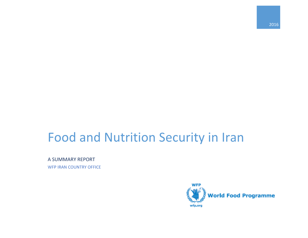 Food and Nutrition Security in Iran