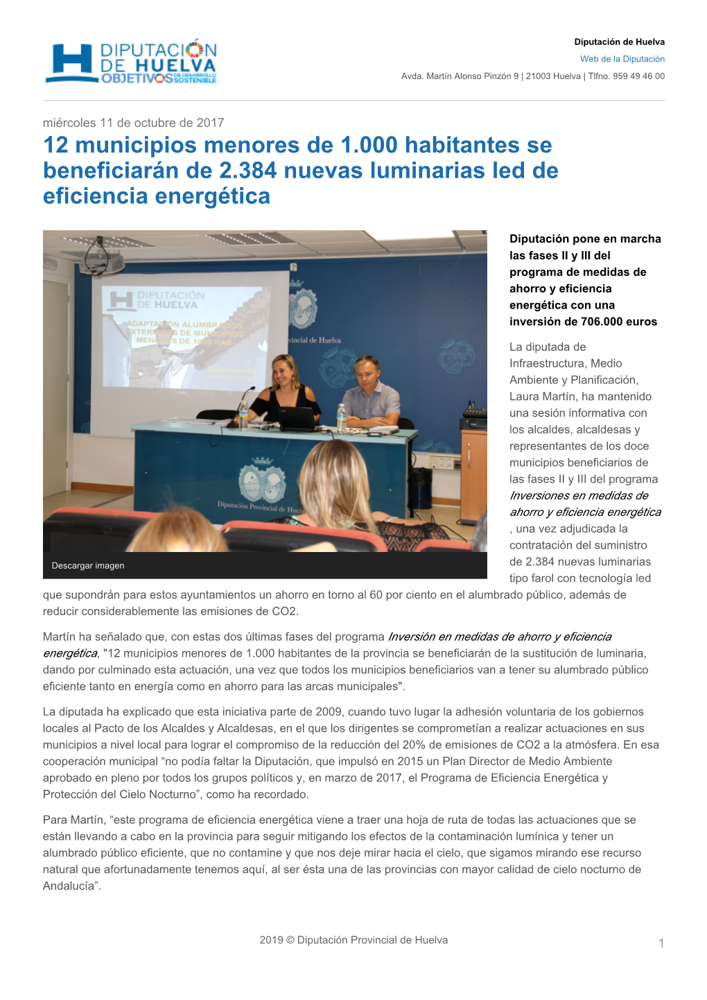 12 Municipios Menores De 1.000 Habitantes Se Beneficiarán De 2.384 Nuevas Luminarias Led De Eficiencia Energética