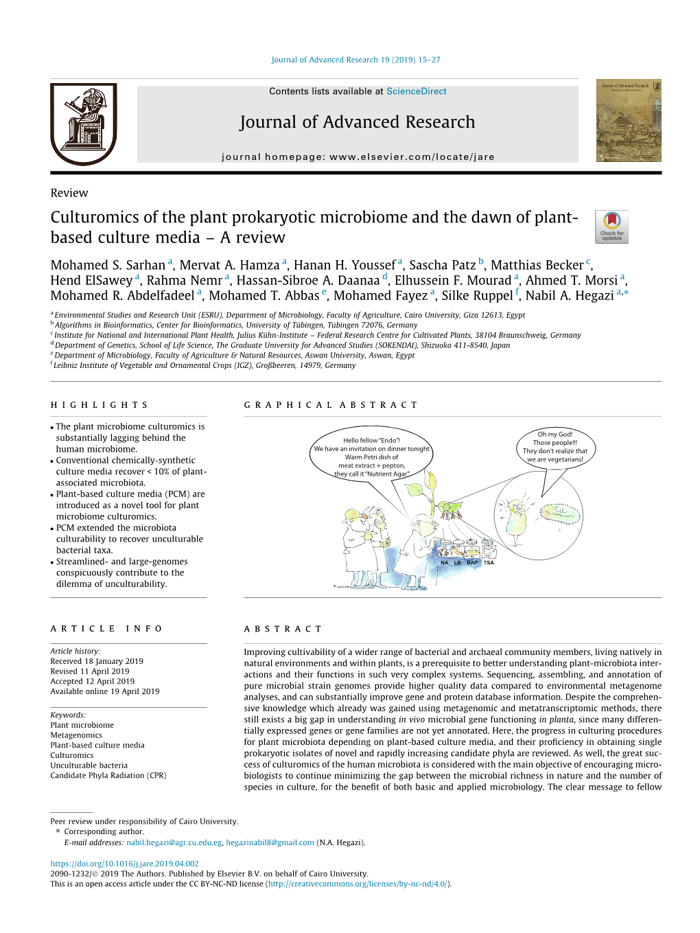 Culturomics of the Plant Prokaryotic Microbiome and the Dawn of Plant- Based Culture Media – a Review