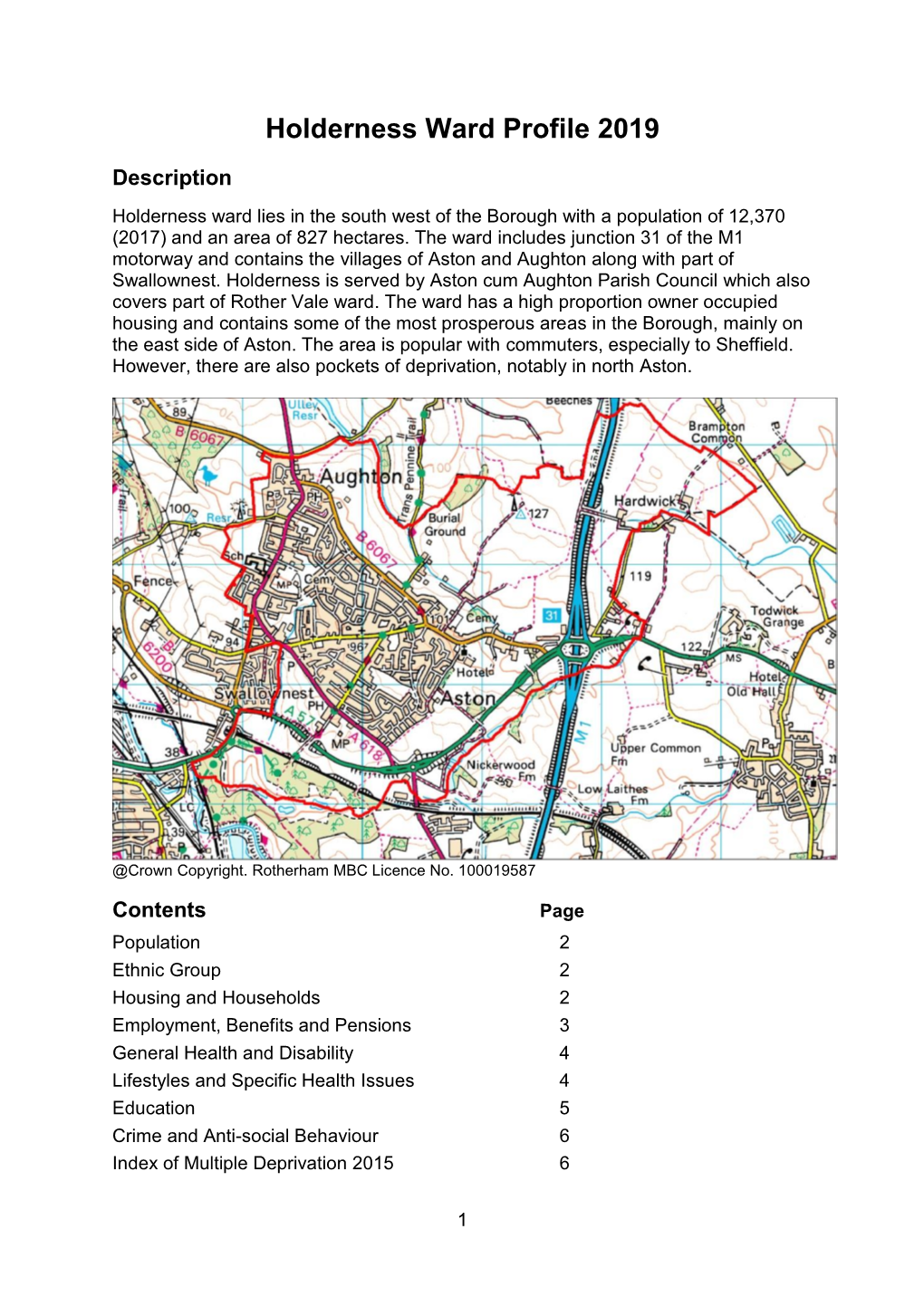 Holderness Ward Profile 2019