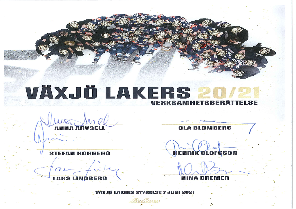 Växjö Lakers Verksamhetsberättelse 2020/2021