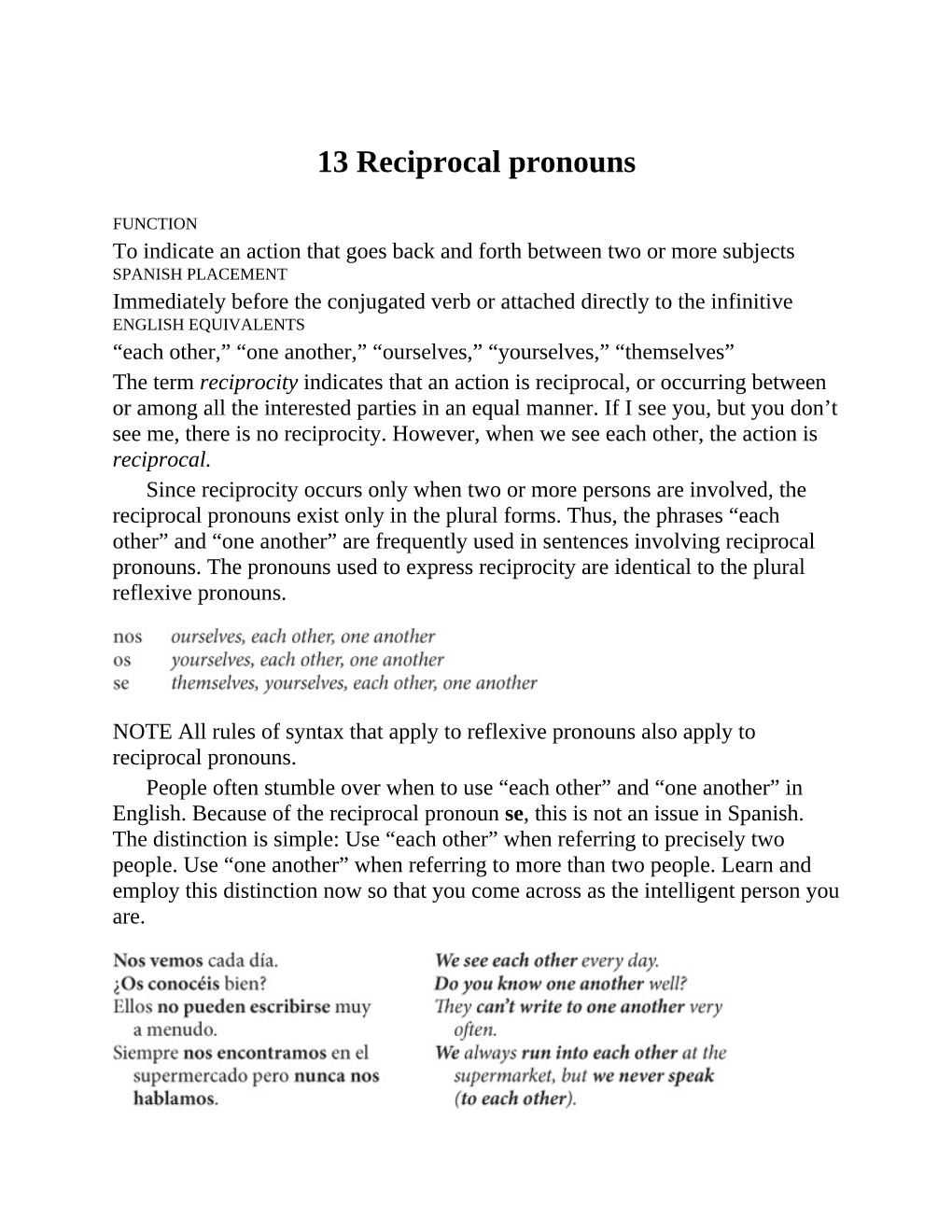 13 Reciprocal Pronouns