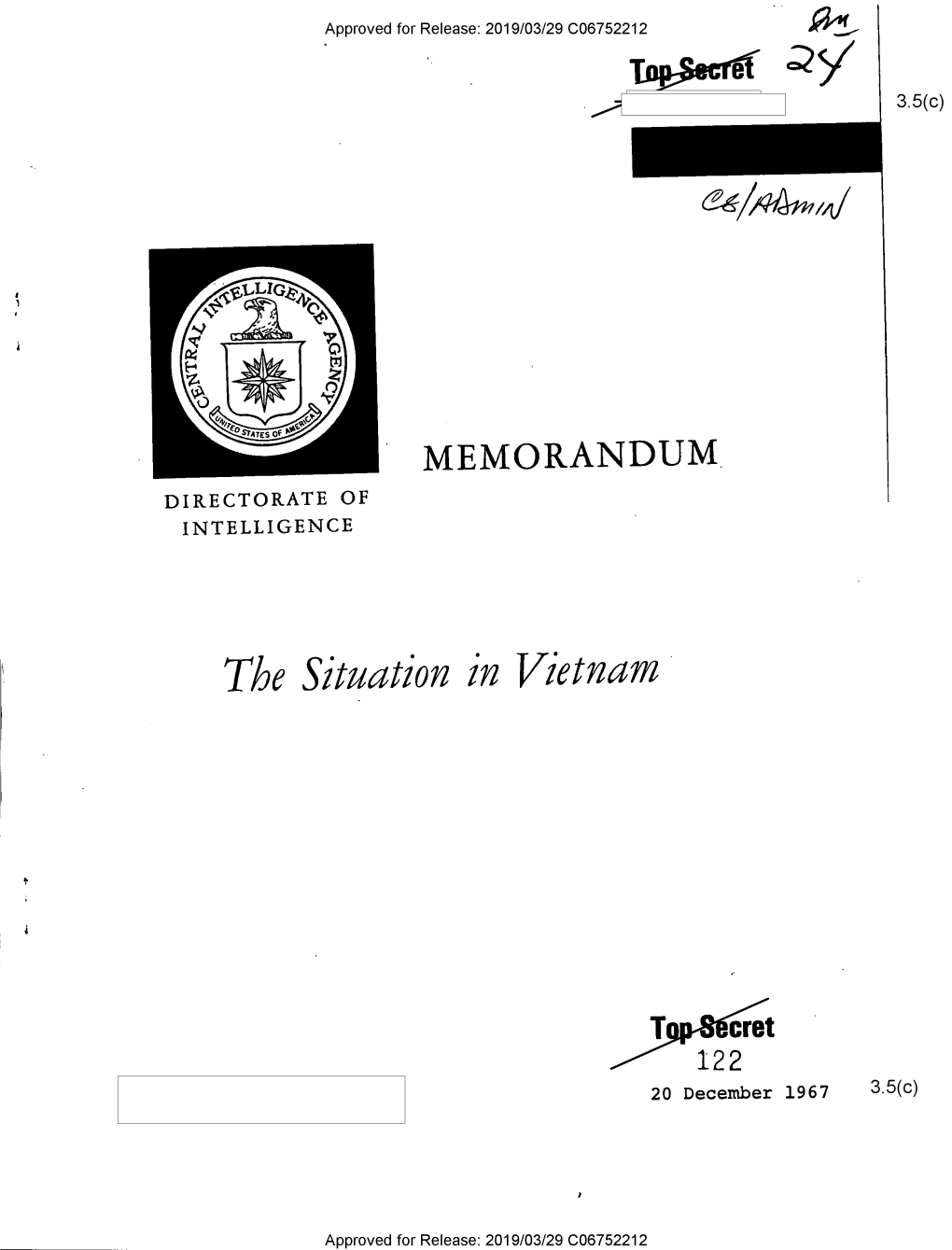 Report on the Situation in Vietnam, 20 December 1967