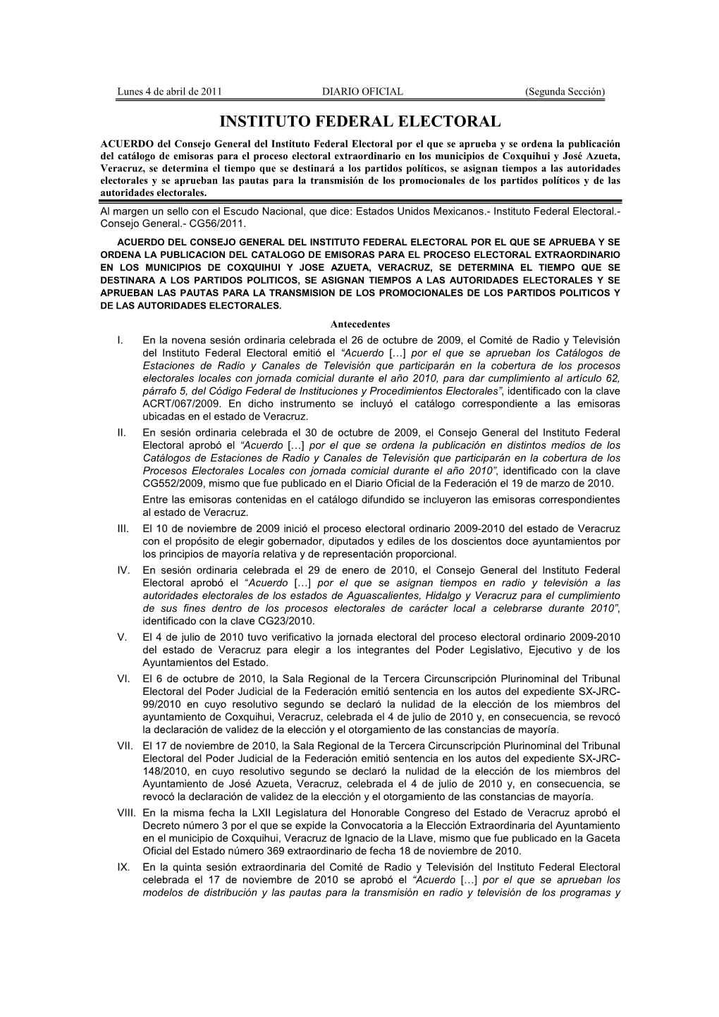 Acuerdo Ife Coxquihui Y José Azueta, Ver 4042011