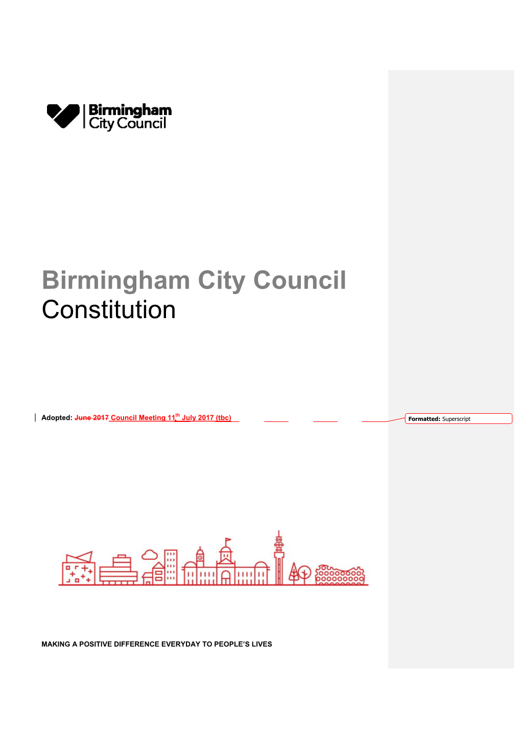 Birmingham City Council Constitution