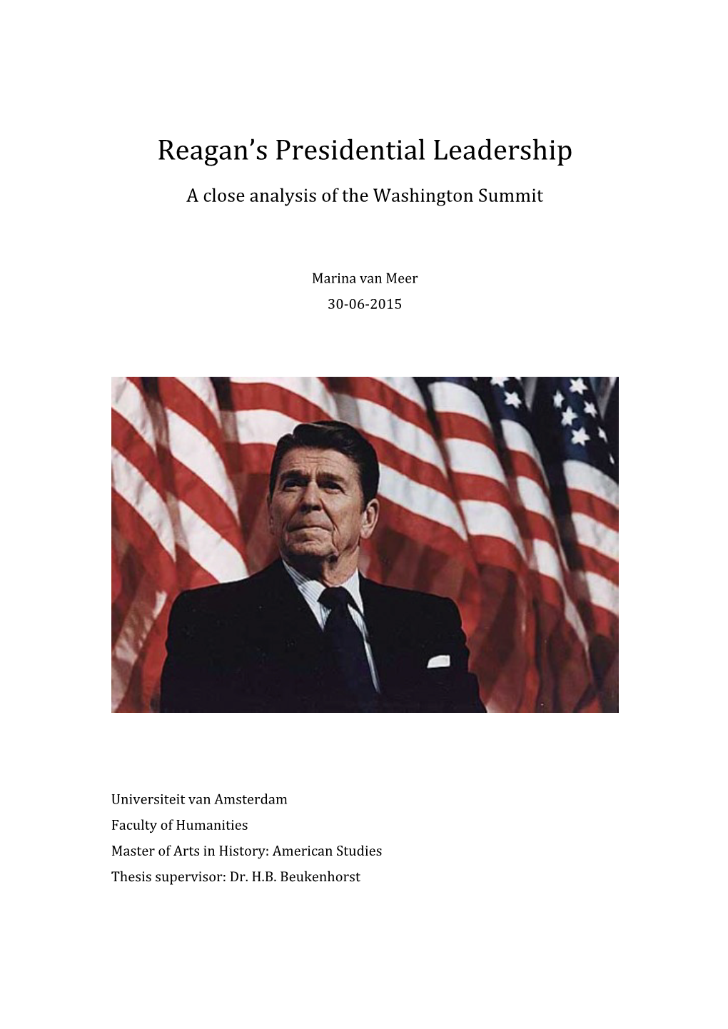 Reagan's Presidential Leadership
