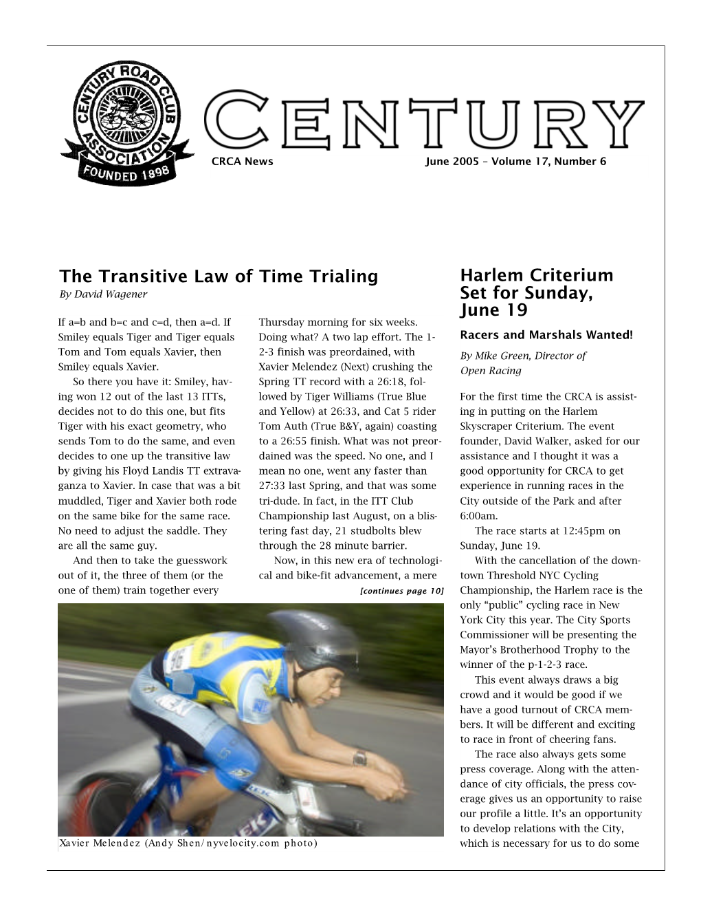 CRCA News June 2005 – Volume 17, Number 6