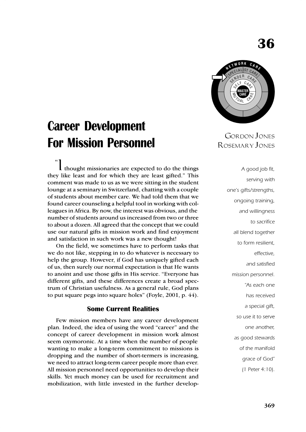 Career Development for Mission Personnel 36