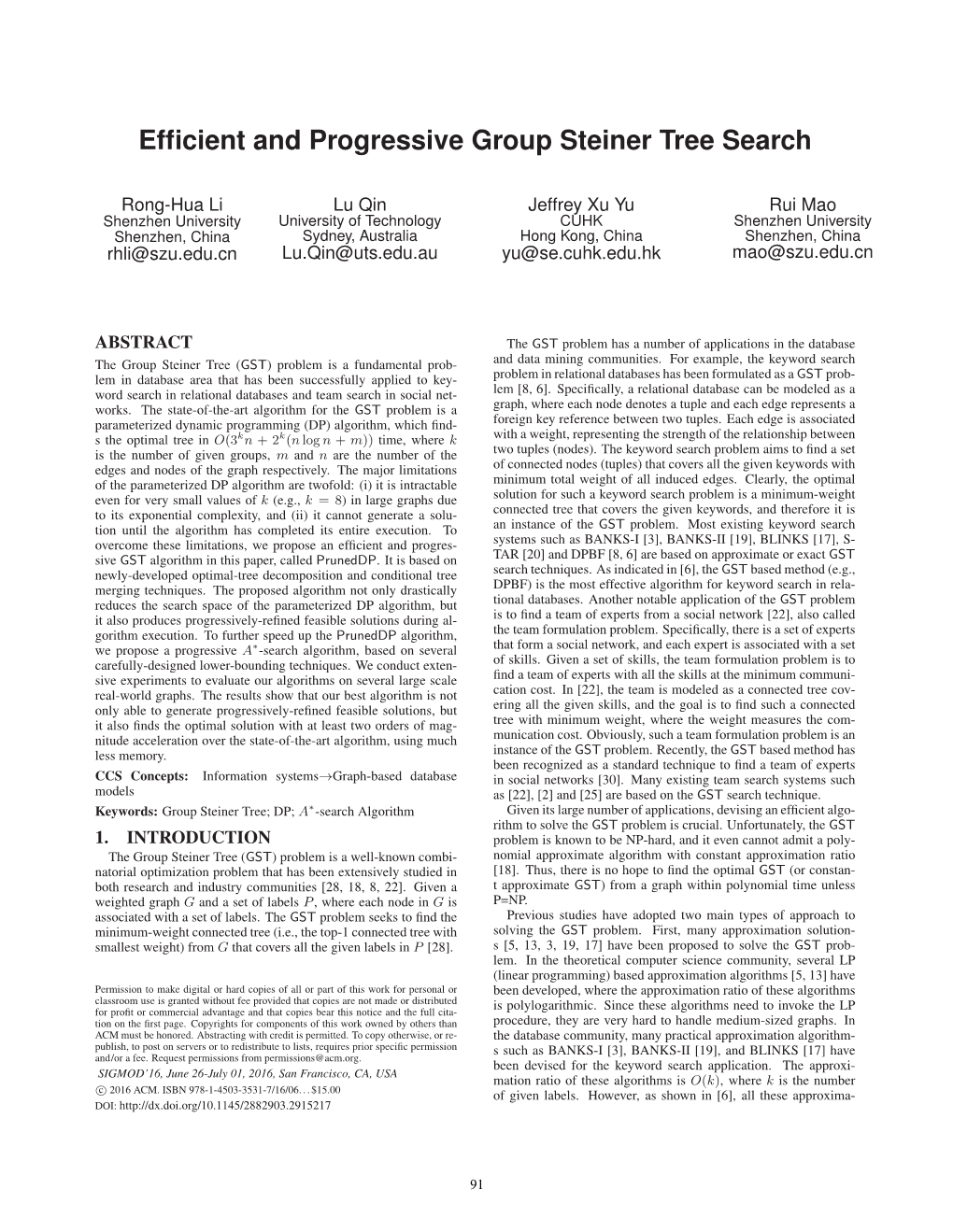 Efficient and Progressive Group Steiner Tree Search