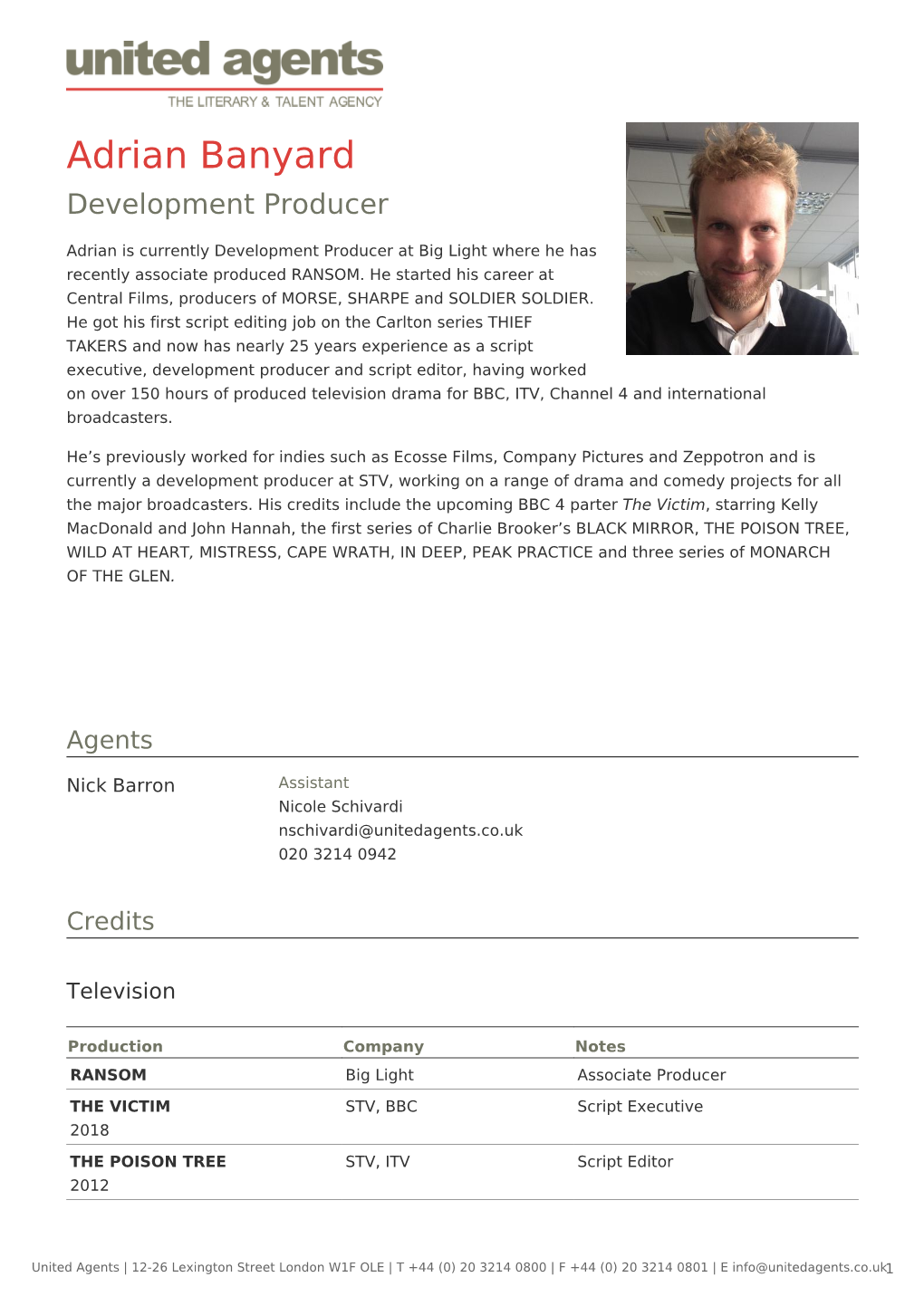 Adrian Banyard Development Producer