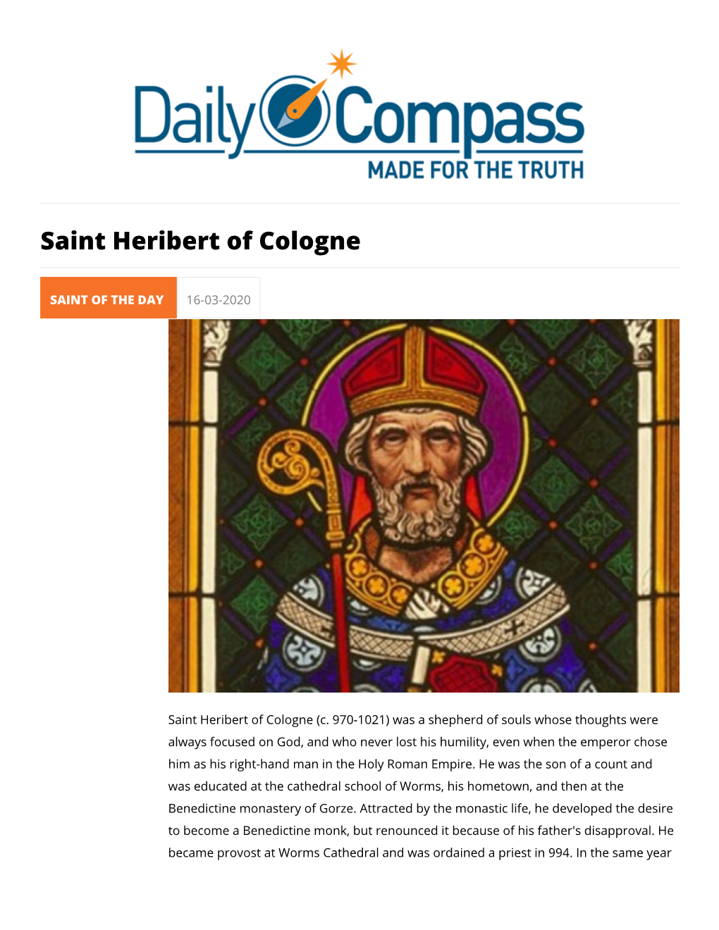 Saint Heribert of Cologne