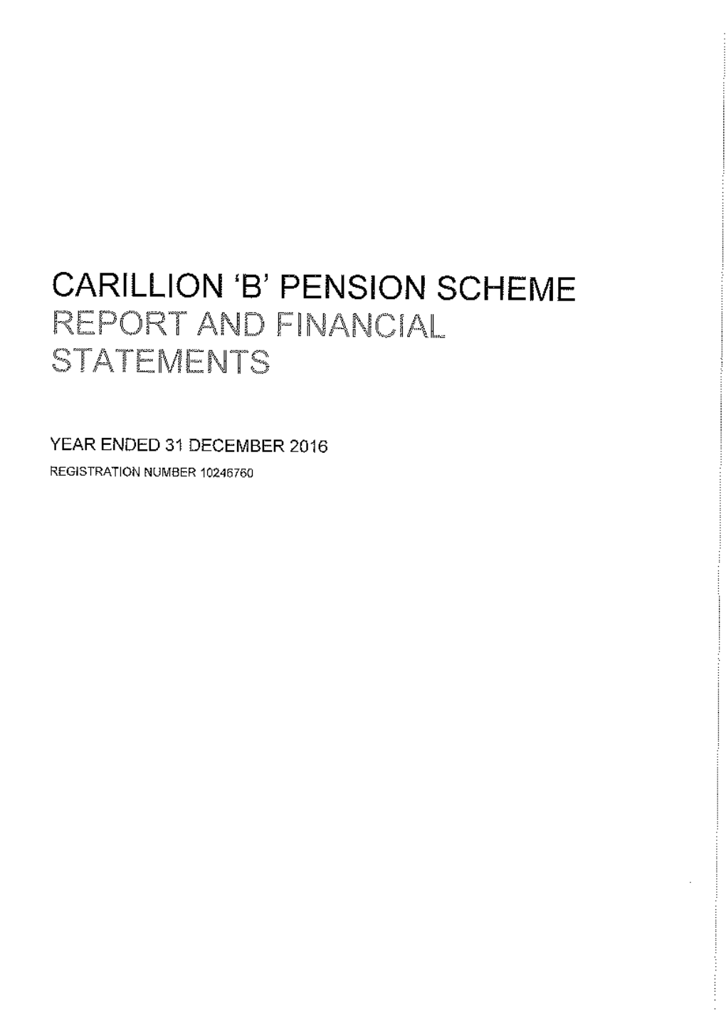 2016 Carillion B Scheme Report and Accounts