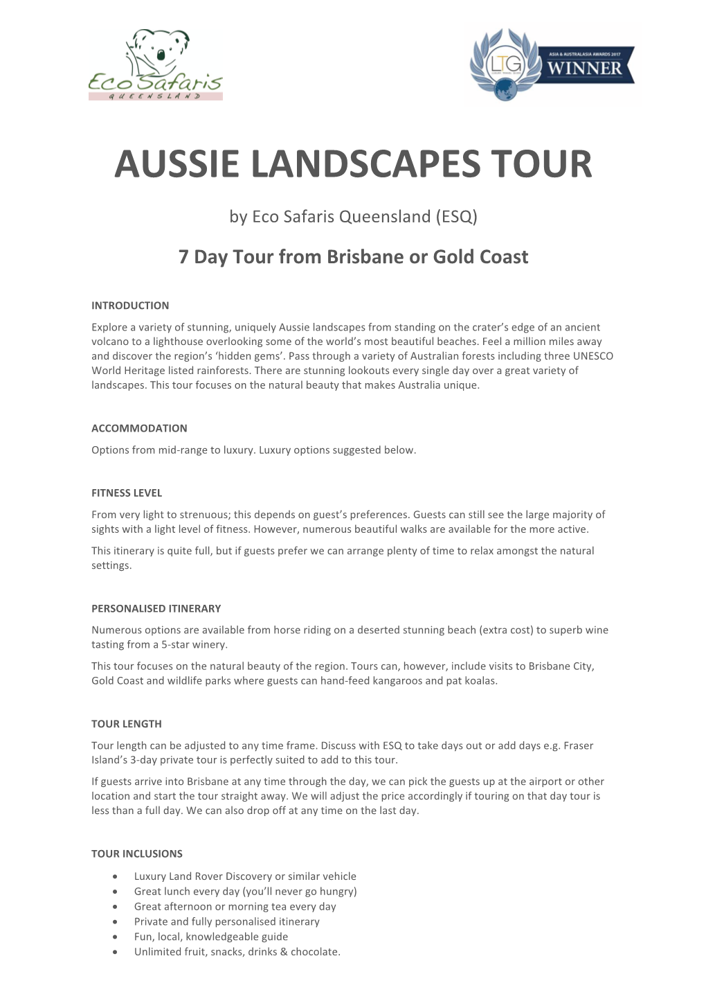 Aussie Landscapes Tour