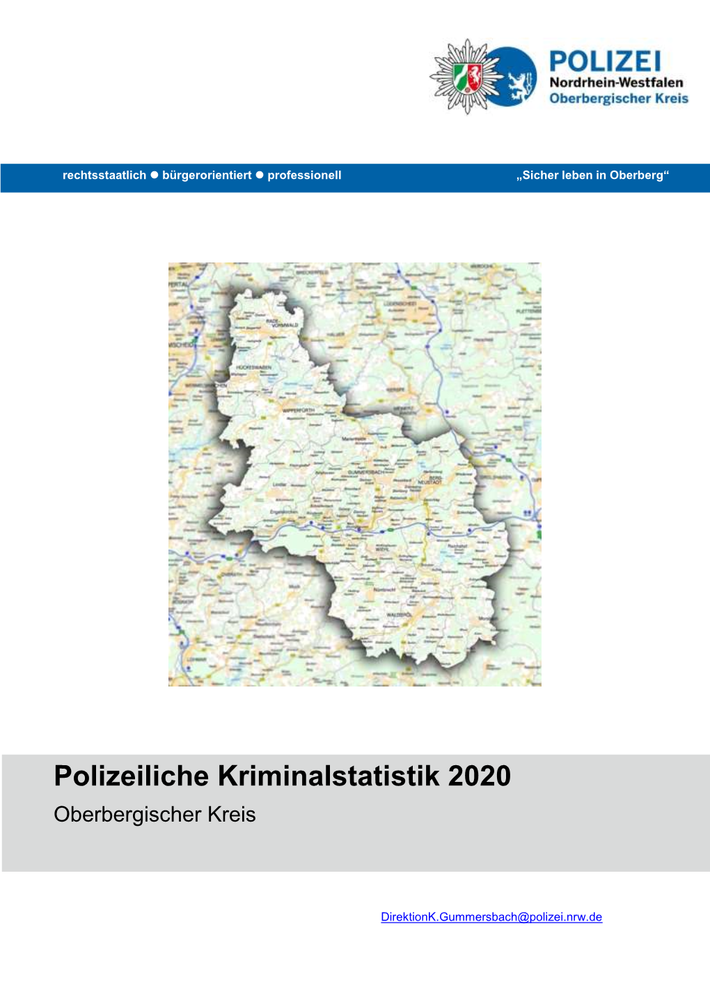 Kriminalstatistik 2020 Oberbergischer Kreis