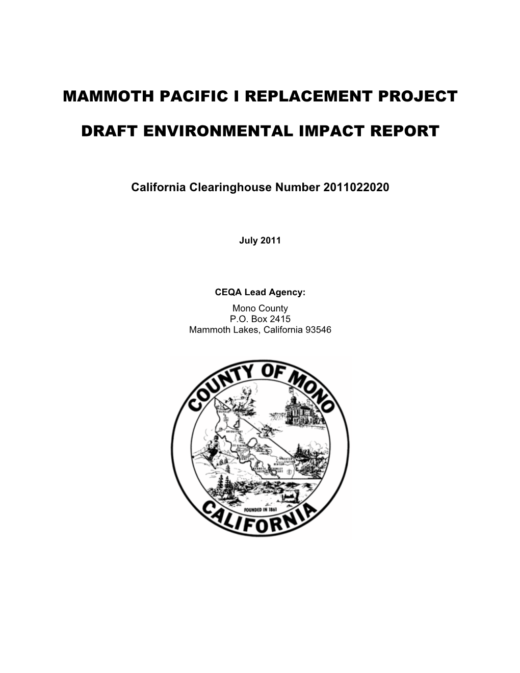 Draft Environmental Impact Report